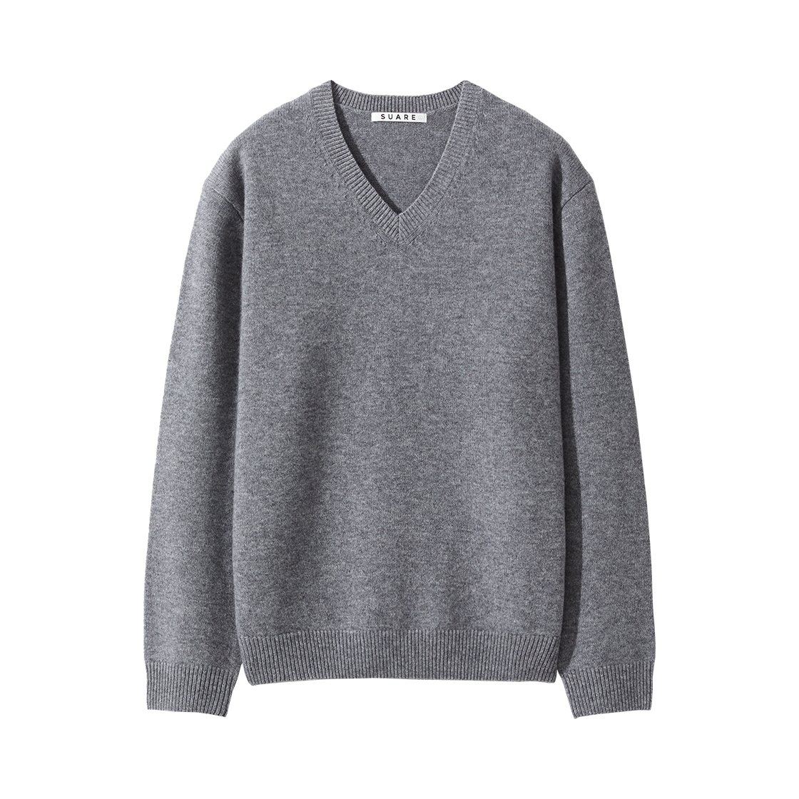 SBF3KN04MWMA (W) Fine Merino Wool 100 V-Neck Knit Melange