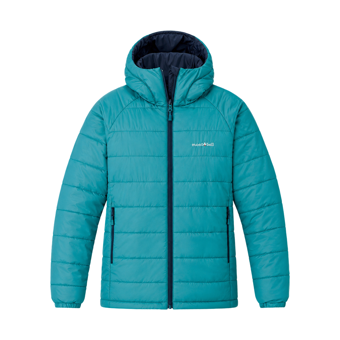 (W) 몽벨 써멀랜드 파카 터콰이즈 블루 다크 네이비((W) Montbell Thermaland Parka Turquoise Blue Dark Navy) - 2