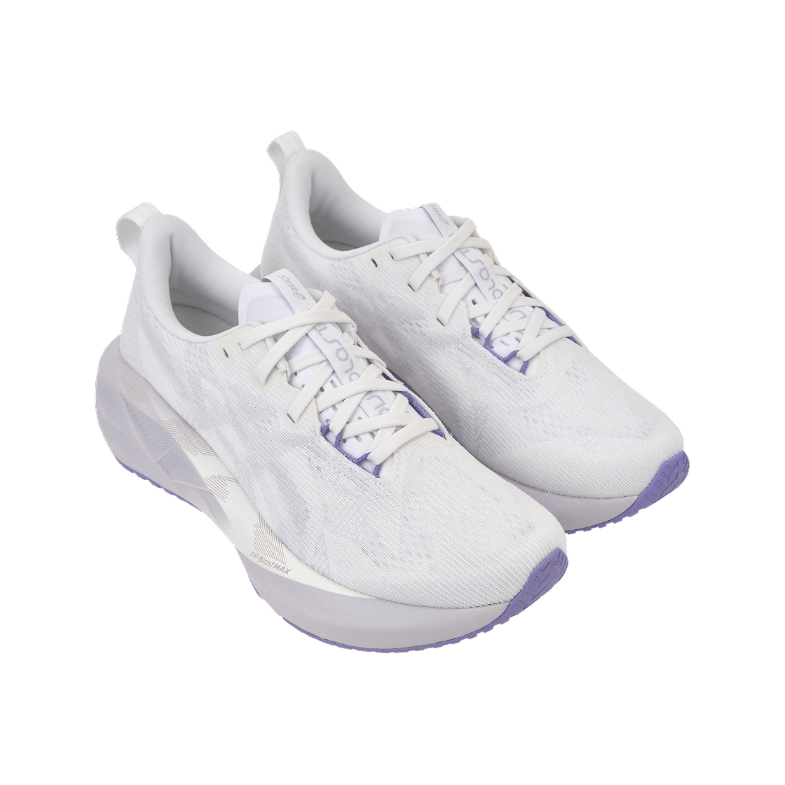 (W) 아식스 노바블라스트 5 화이트 라일락 힌트 - D 와이드((W) Asics Novablast 5 White Lilac Hint - D Wide) - 4