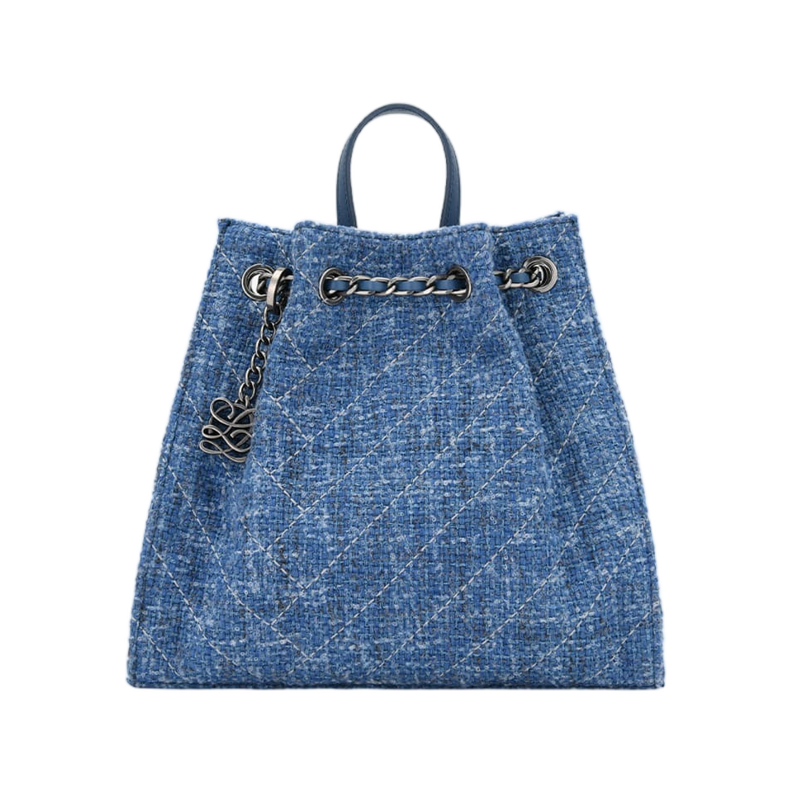 LLH61QT06FB2BU0301 Louis Quatorze L-Quilting Tweed Backpack Blue