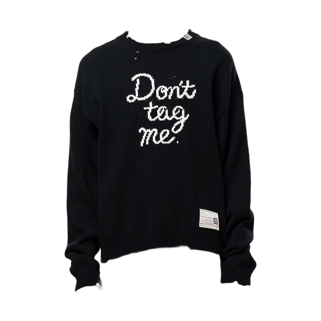 A17SW521 Maison Mihara Yasuhiro Don't Tag Me Jacquard Knit Sweater Black