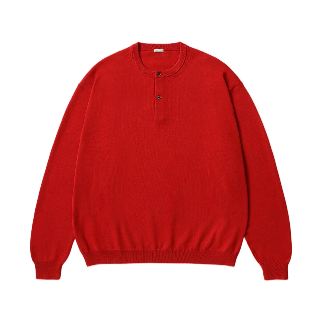 26AAP-03-05 A.Presse Wool Knit Henley Neck Sweater Red - 26FW
