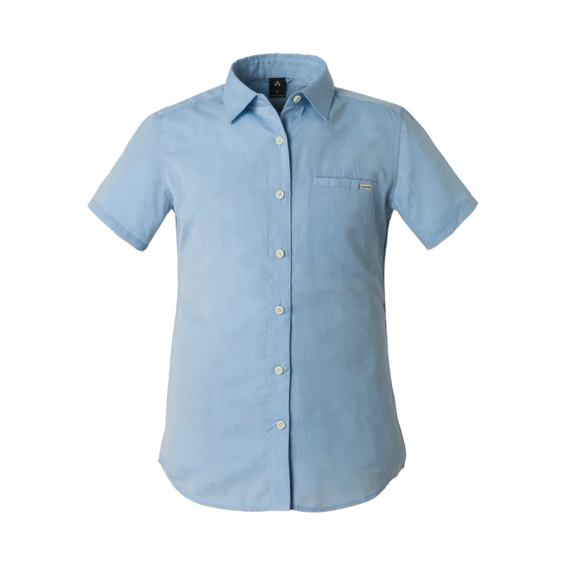 2304482 (W) Montbell Wickron Light Single Pocket Short Sleeve Shirt Light Blue 25
