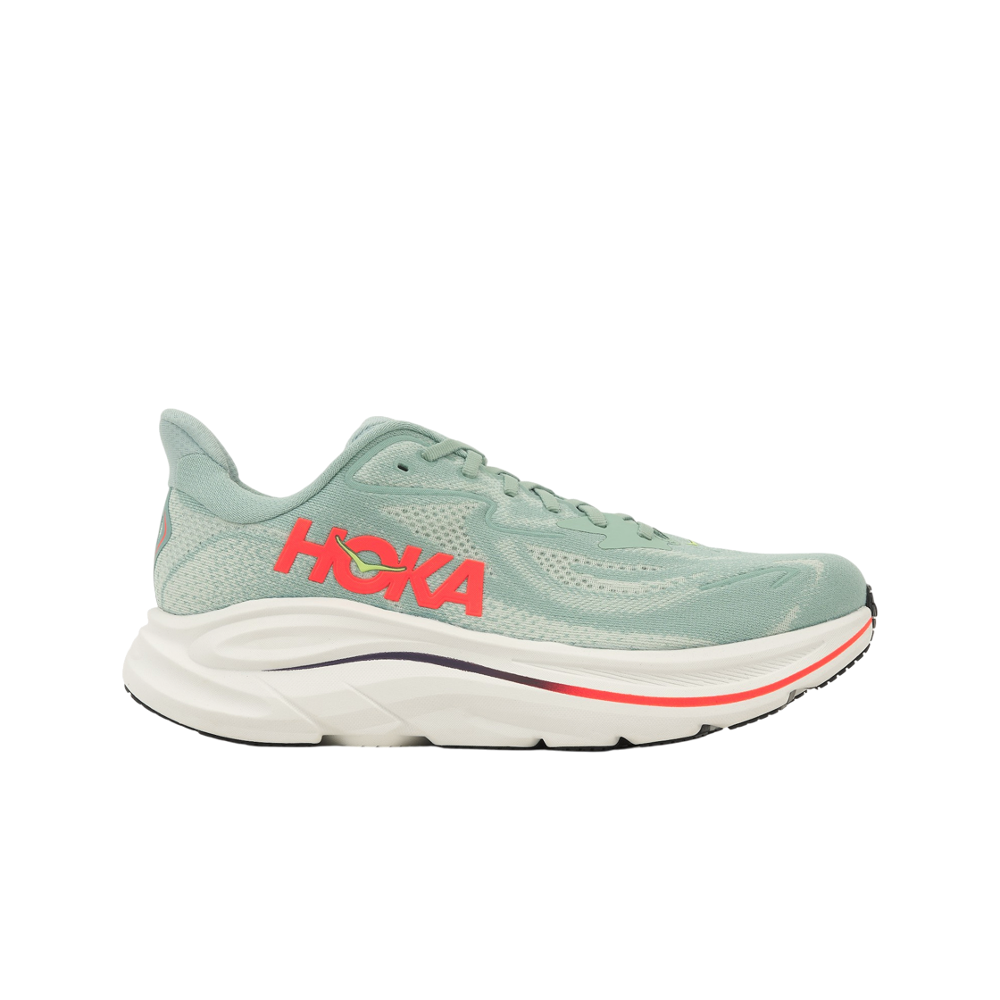 1162032-SGNN Hoka Clifton 10 Sage Neon Flame - Wide