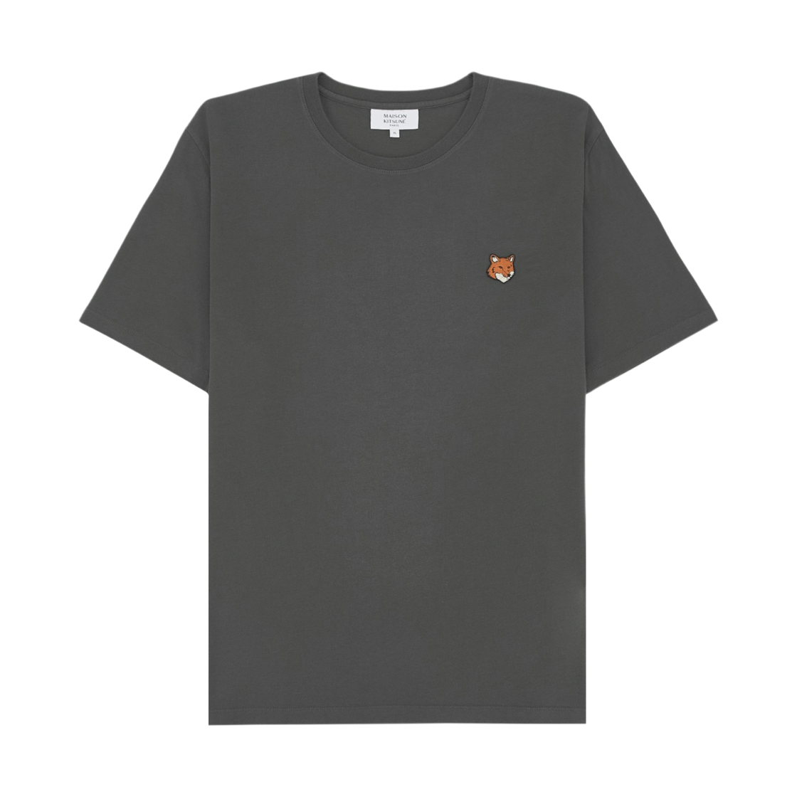 PM00107KJ7026-P180 Maison Kitsune Fox Head Regular T-Shirt Charcoal