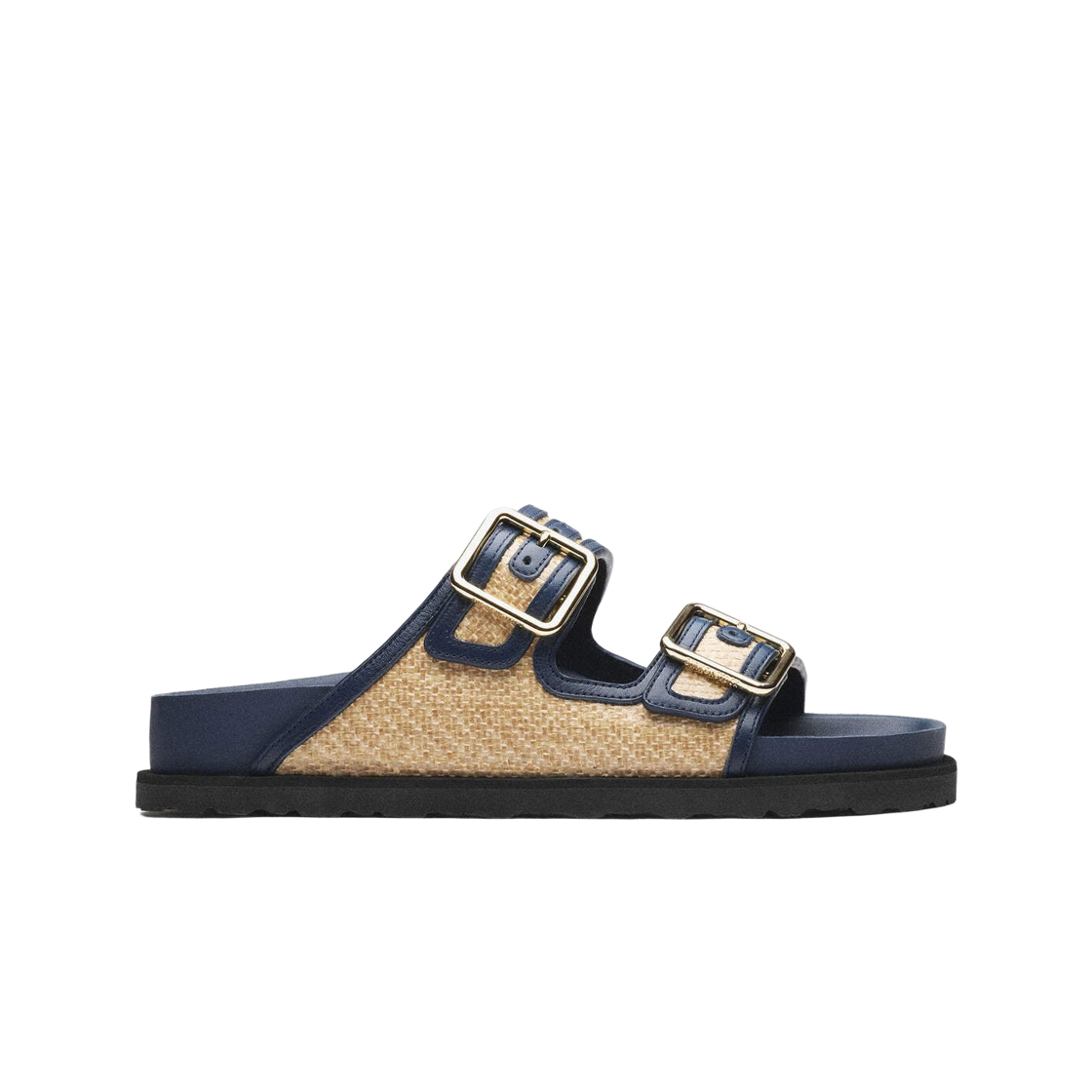 1032508 Birkenstock 1774 Arizona Raffia Mixed Material Raffia Navy - Narrow