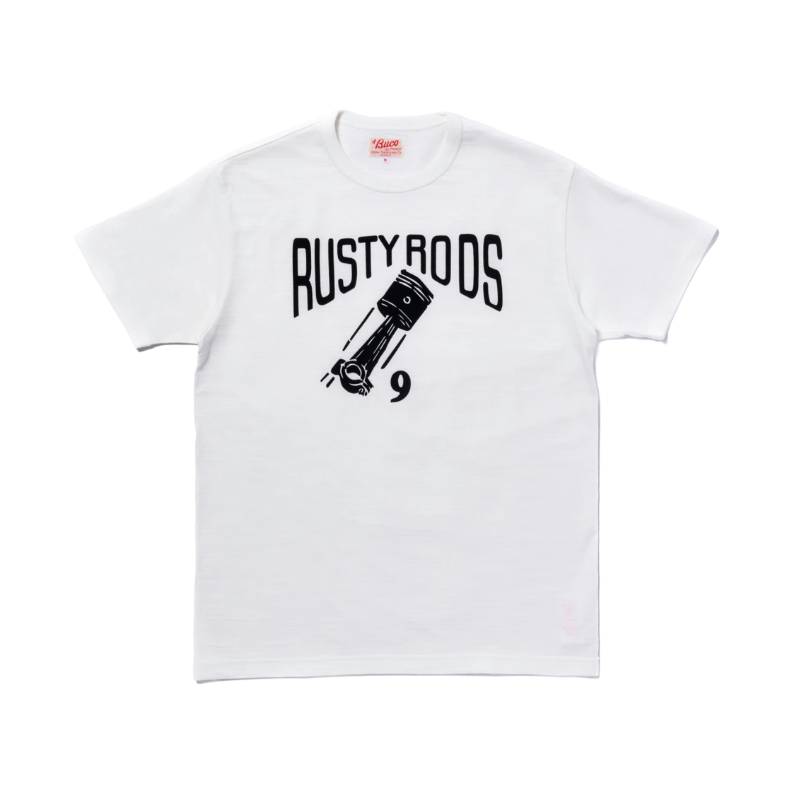 BC25006-011 The Real McCoy's Buco Rusty Rods Athletic T-Shirt Milk