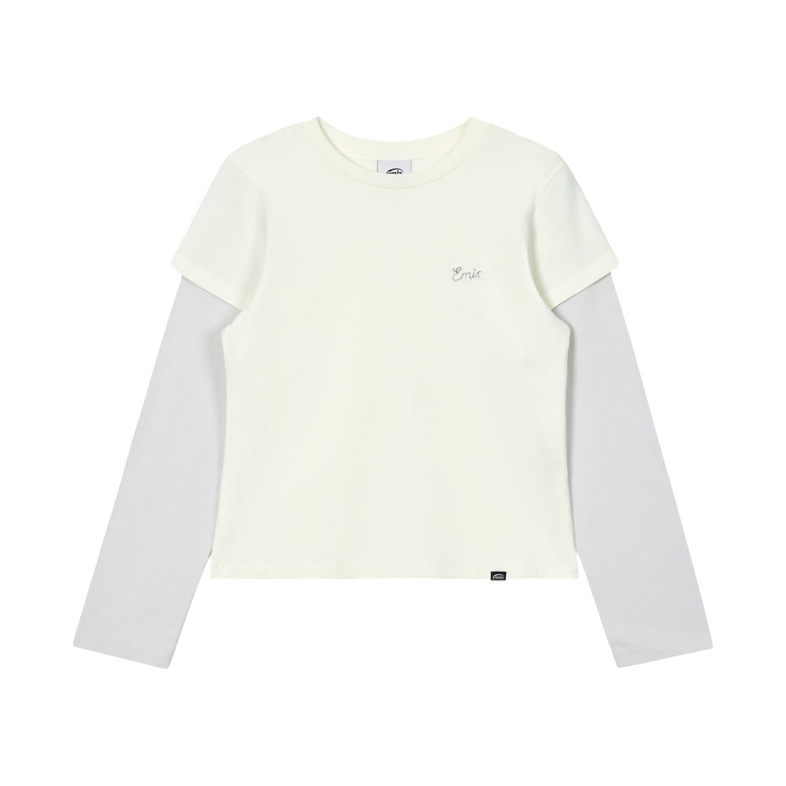 (W) 이미스 레이어드 롱슬리브 티셔츠 크림((W) Emis Layered L/S T-Shirt Cream)