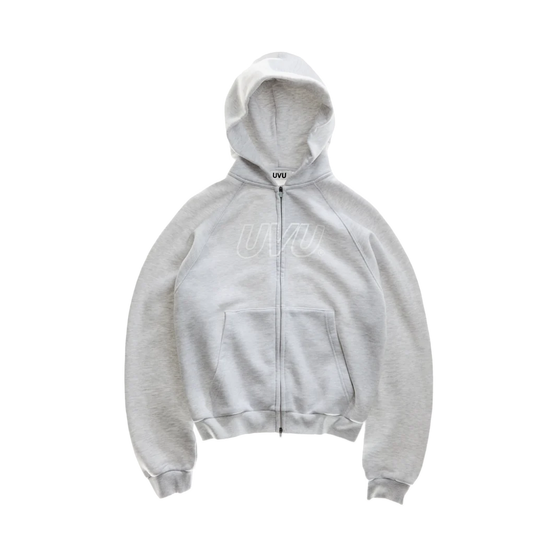 - UVU Raglan Zipped Hoodie Light Grey Marl