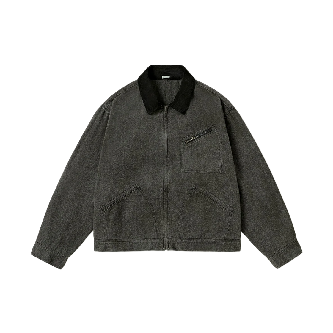 26AAP-01-60 A.Presse Vintage Black Chambray Work Jacket Gray - 26FW