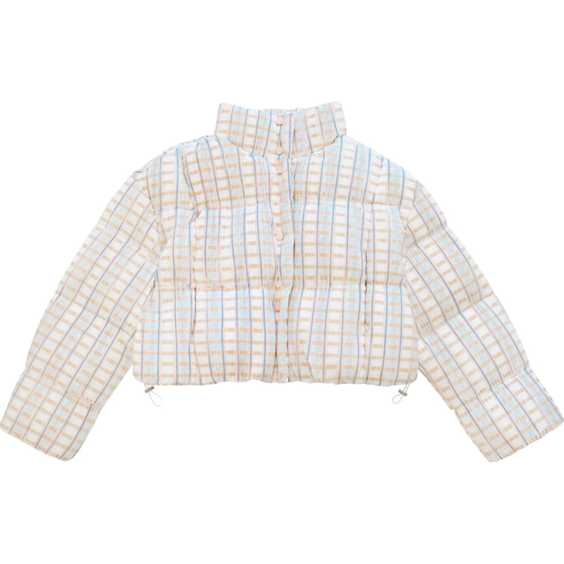 공디드 디자인 우먼 타탄 덕 다운 패딩 핑크 - 26FW(Gongdid Design Women Tartan Duck Down Padding Pink - 26FW)