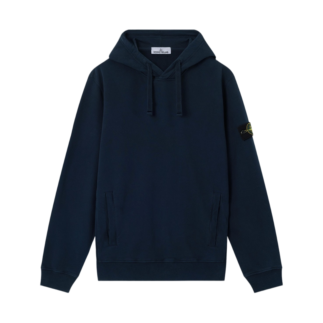 L2S1561000-48S0A20-V0020 Stone Island 6100048 Brushed Organic Cotton Fleece Regular-Fit Hooded Sweatshirt with Thumbhole Cuffs Navy Blue - 26FW