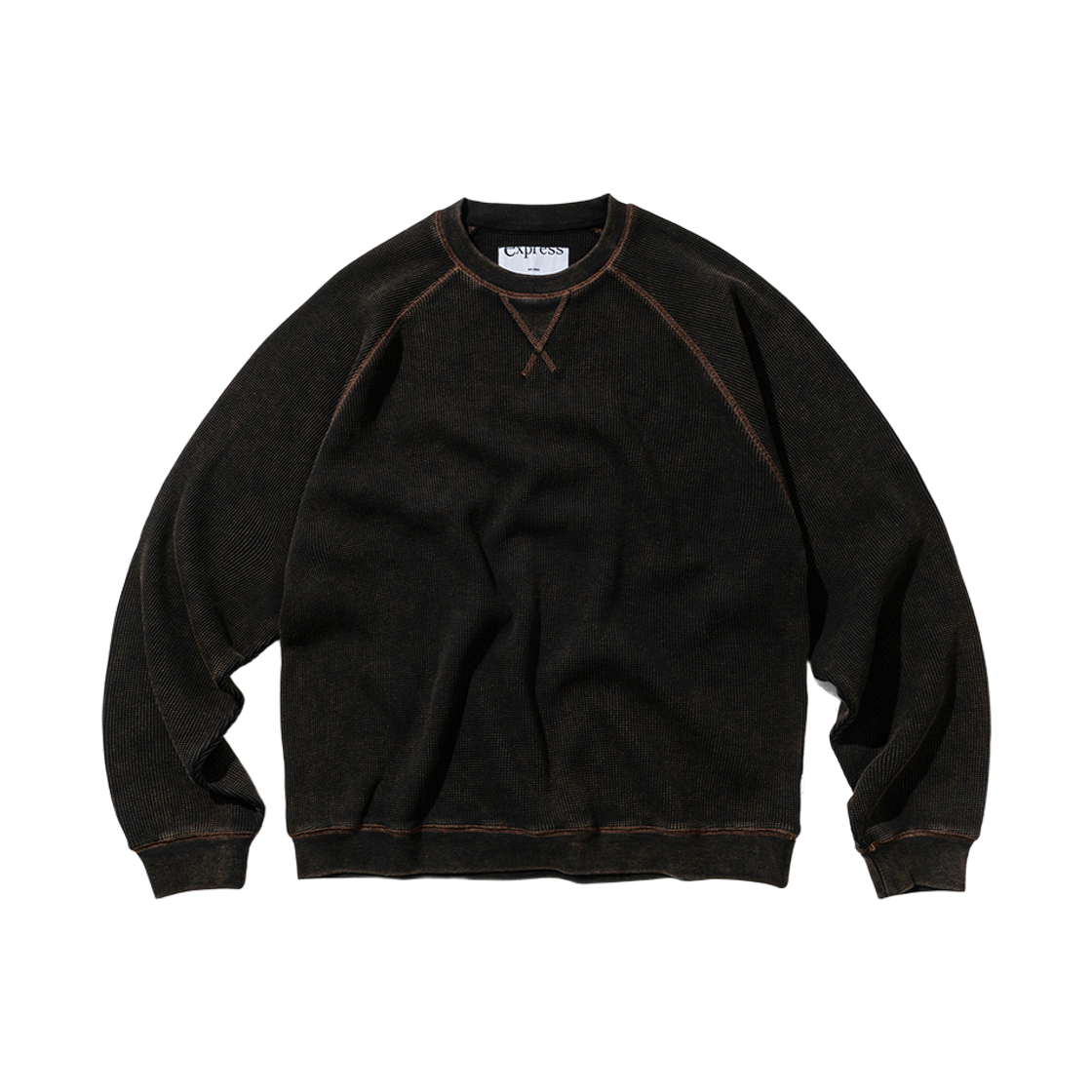 BFEHFWSW02BK Express Holiday Heavy Cotton Waffle Sweatshirt Black