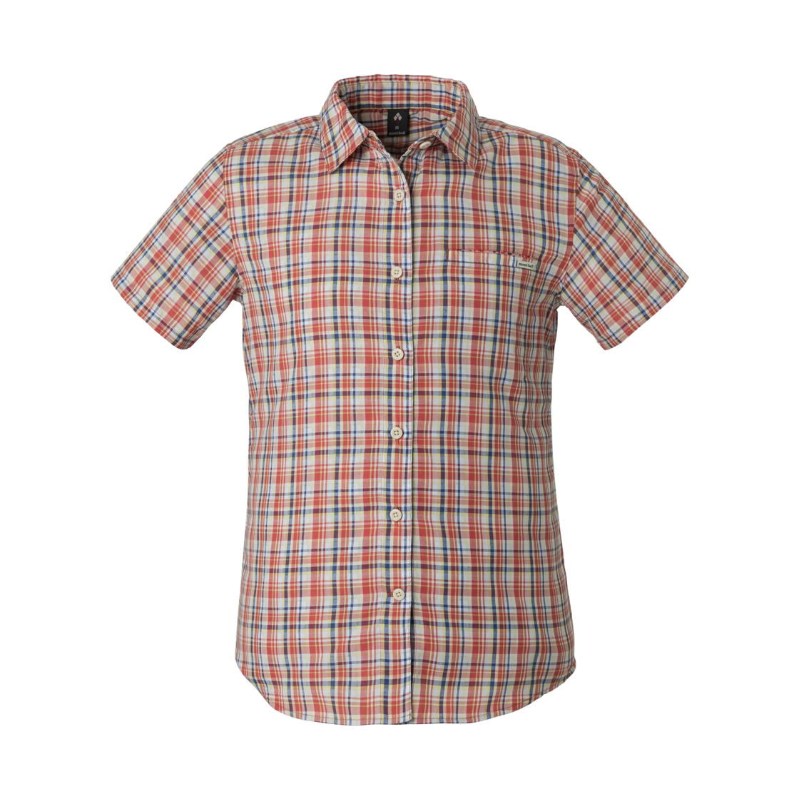 1114495 (W) Montbell Wickron Light Single Pocket Short Sleeve Shirt Red