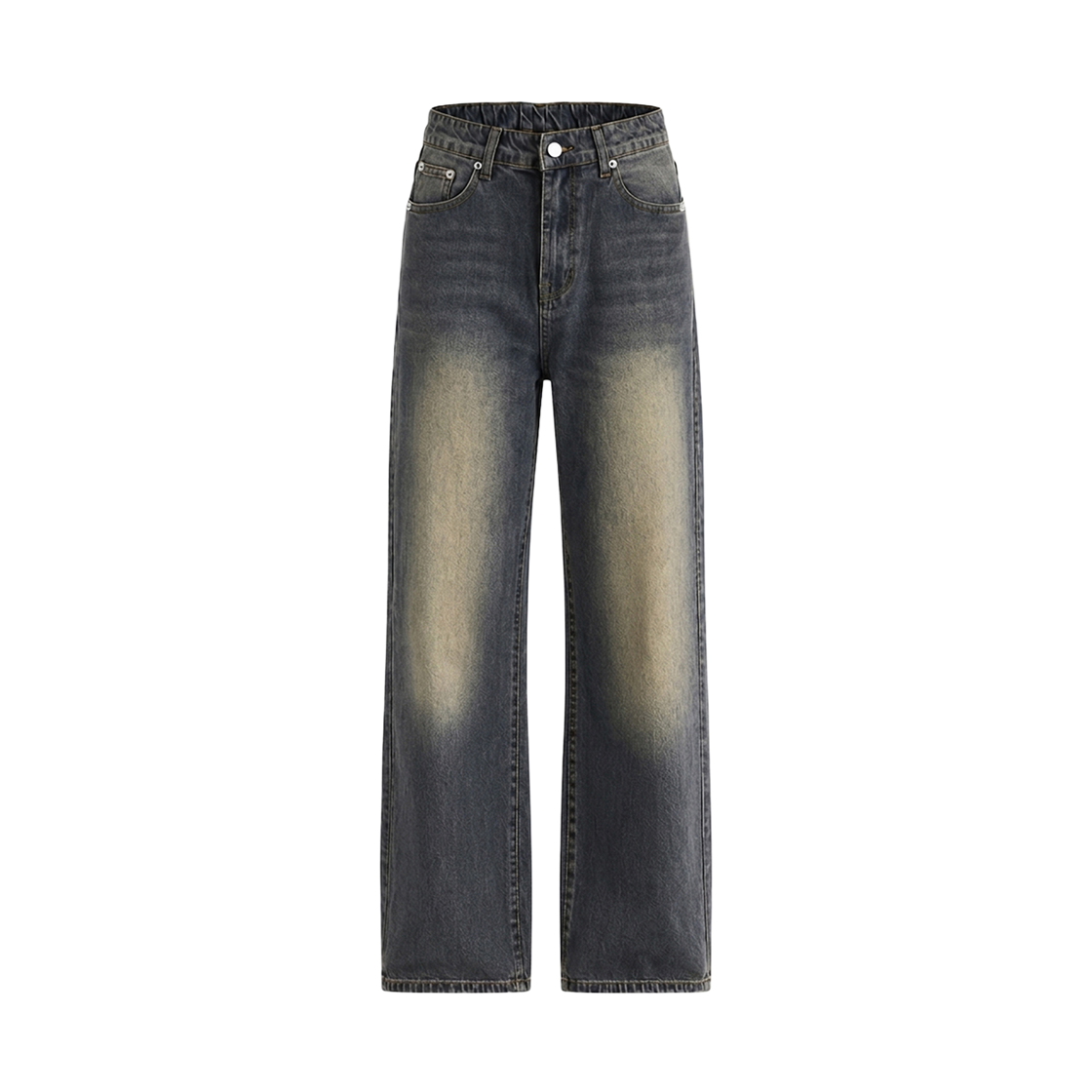 지크립 릴렉스 세미 와이드 브러쉬 워시드 하프밴딩 데님팬츠 다크블루(GCLIP Relaxed Semi-Wide Brushed Washed Half-Banding Denim Pants Dark Blue) - 2