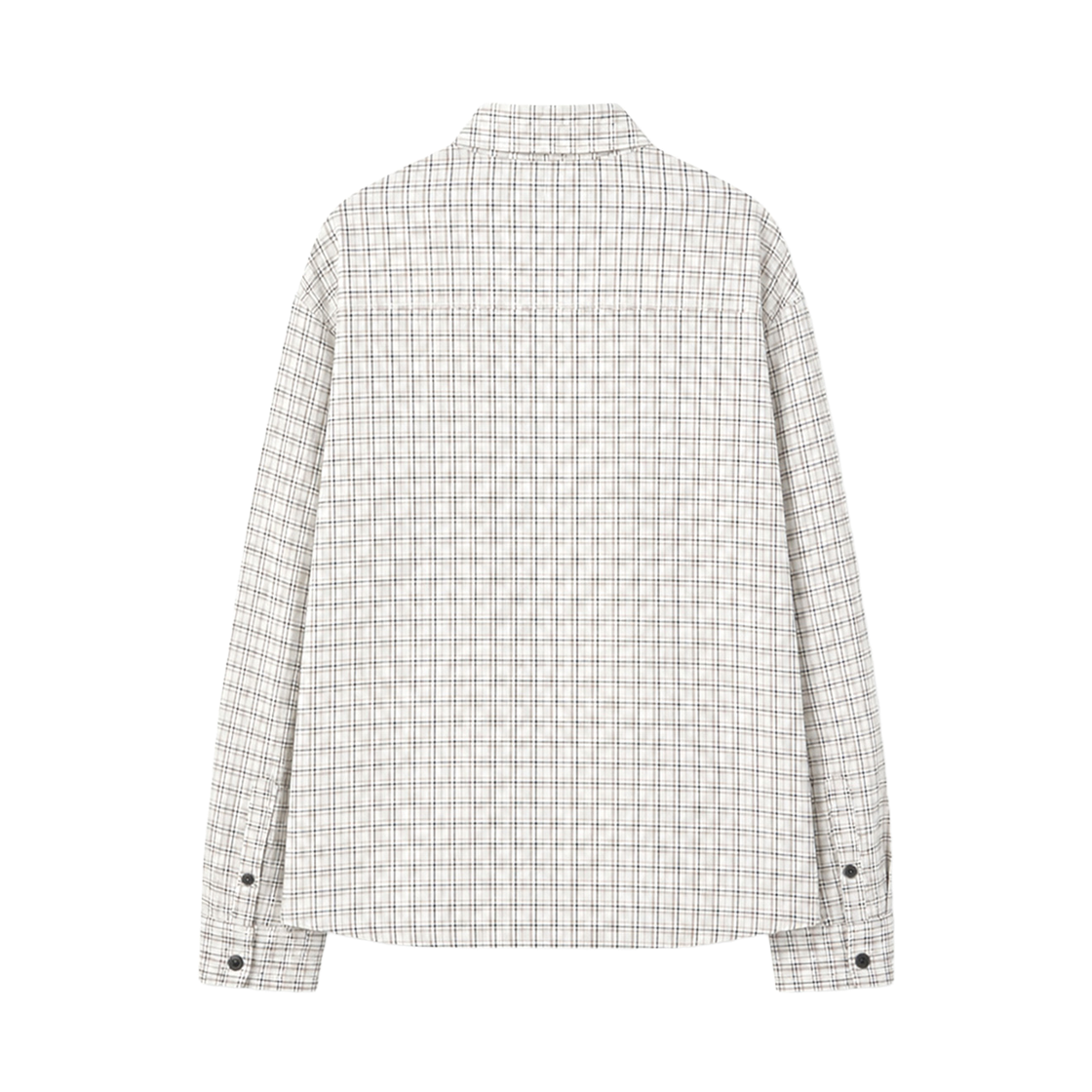 지크립 시어서커 세미 크롭 윈도우 체크 셔츠 남방 아이보리(GCLIP Seersucker Semi-Crop Window Check Shirt Ivory) - 3