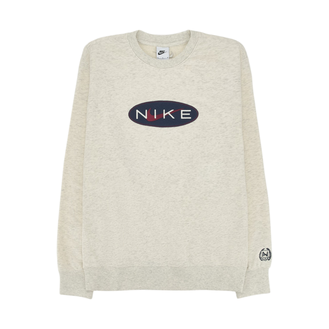 FZ4729-141 Nike NSW French Terry Crewneck Sweatshirt Oatmeal Heather - Asia