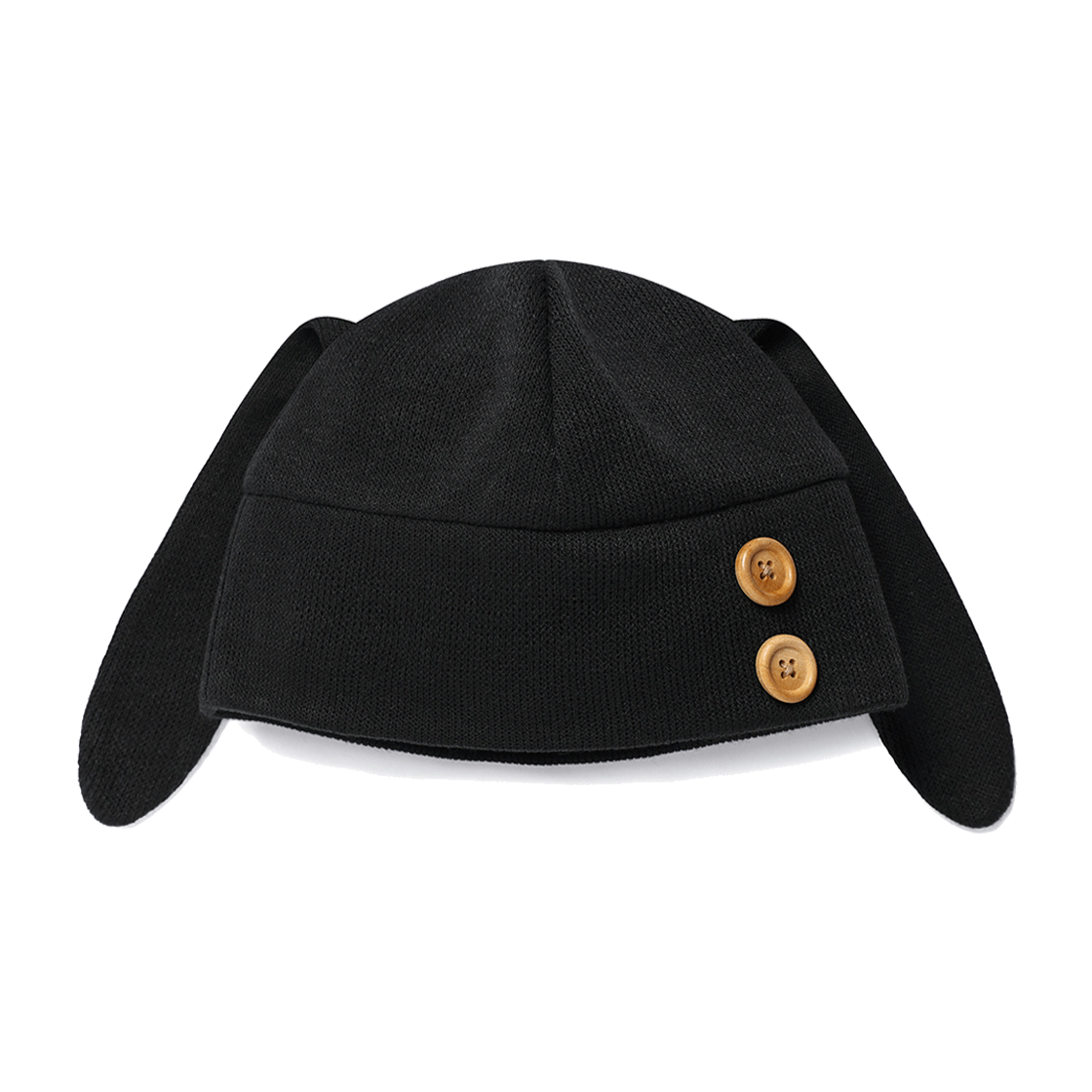 카비시 래빗 버튼 비니 블랙(CAVISH Rabbit Button Beanie Black)