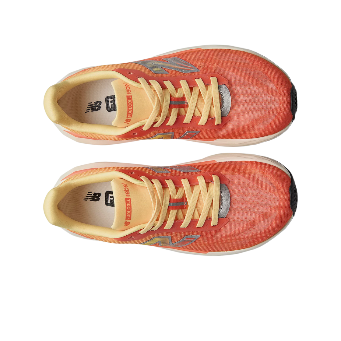(W) 뉴발란스 퓨어셀 레벨 v5 실버 메탈릭 탠저린 히트 - B 스탠다드((W) New Balance Fuelcell Rebel v5 Silver Metallic Tangerine Heat - B Standard) - 2