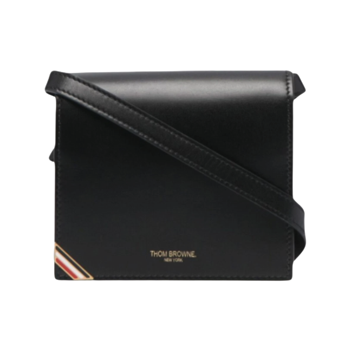 FAW075A_06549_001_21S [25% 쿠폰] Thom Browne Enamel Card Holder Crossbody Bag Black