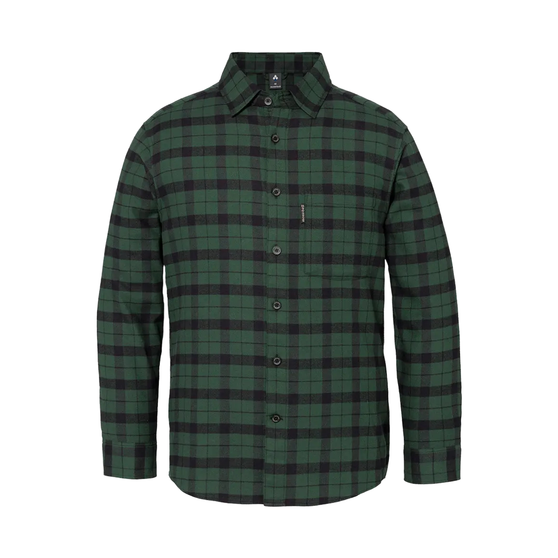 2104778 Montbell Core Spun Flannel Shirt Green