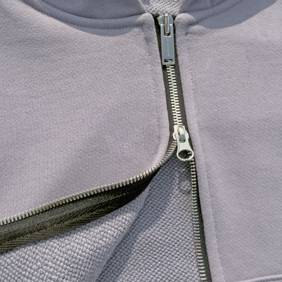 어텐션로우 에디션8. 다이아 스웨트 투웨이 크롭 후드집업 애쉬 바이올렛(ATTENTIONROW Edition 8. Dia Sweat Two-Way Cropped Hoodie Zip-up Ash Violet) - 3