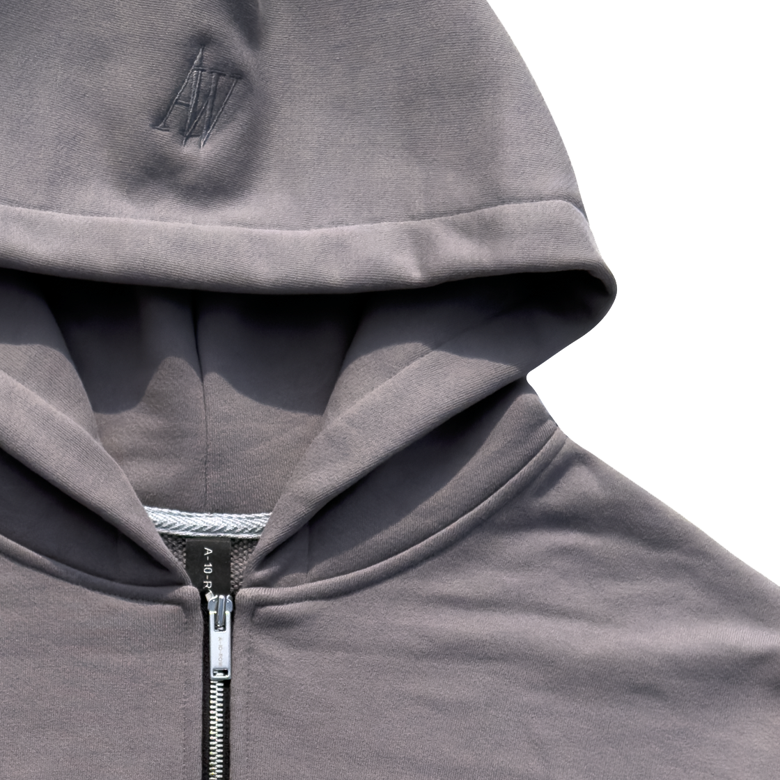 어텐션로우 에디션8. 다이아 스웨트 투웨이 크롭 후드집업 보스턴 카키(ATTENTIONROW Edition 8. DIA Sweat Two-Way Cropped Hoodie Zip-up Boston Khaki) - 2
