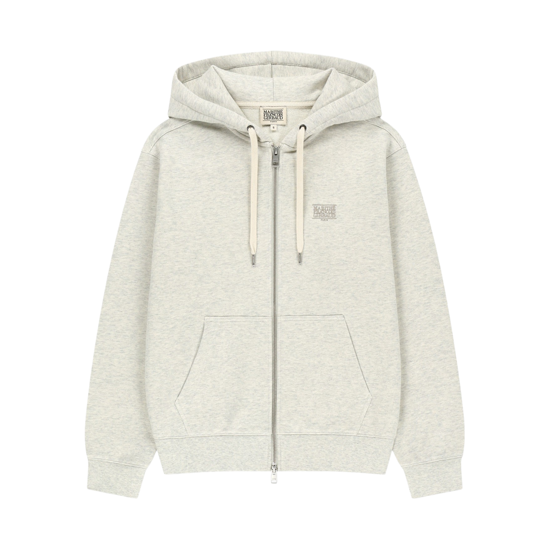 마리떼 프랑소와 저버 백 클래식 로고 후드 집업 오트밀(Marithe Francois Girbaud Back Classic Logo Hoodie Zip-Up Oatmeal)