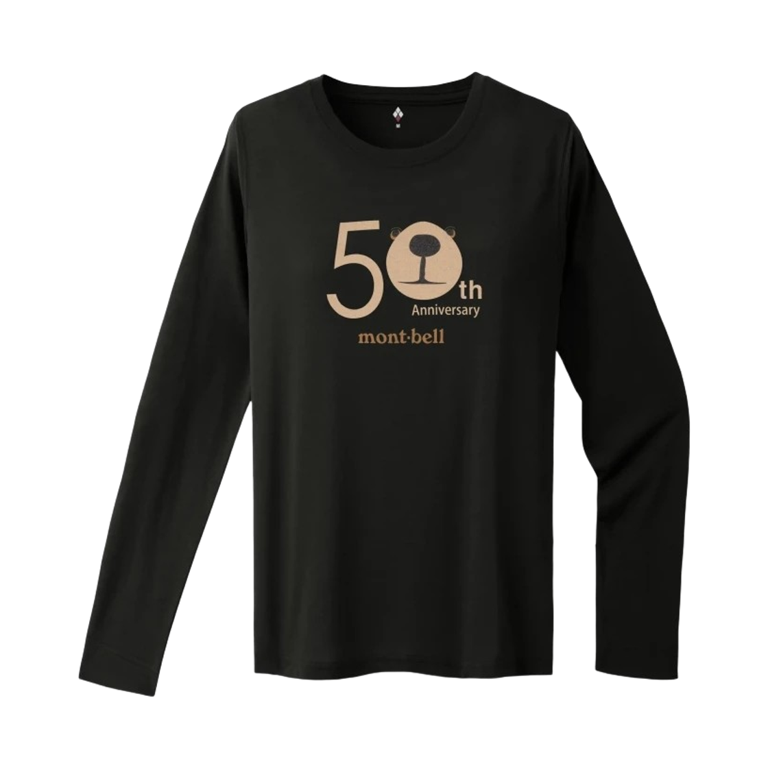 1114018 (W) Montbell Wickron Monta Bear 50th Anniversary Long Sleeve T-Shirt Black