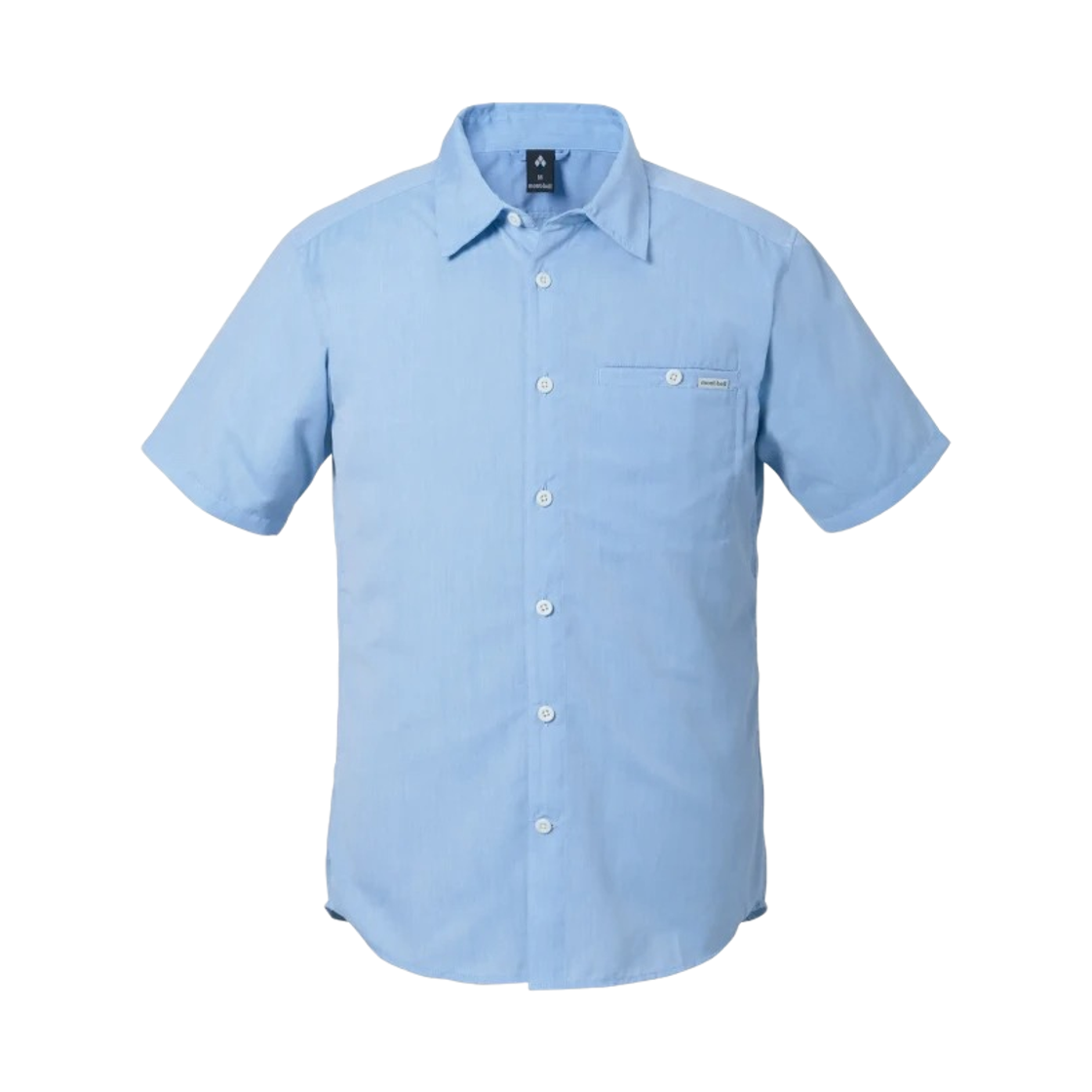 2304634 Montbell Wickron Light Single Pocket Short Sleeve Shirt Light Blue