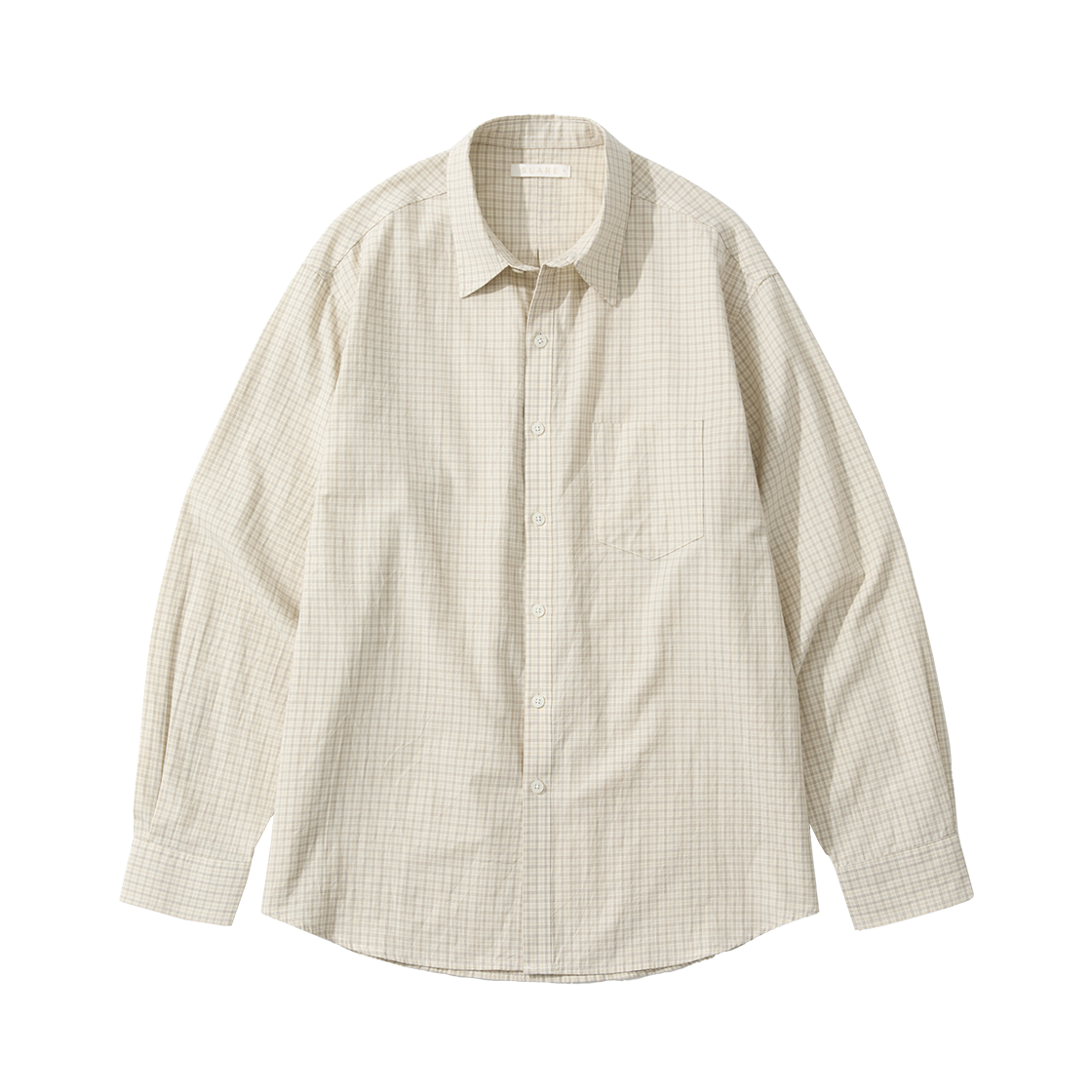 SBF3SH01WOI (W) Plaid Dart Check Shirt Oat Ivory