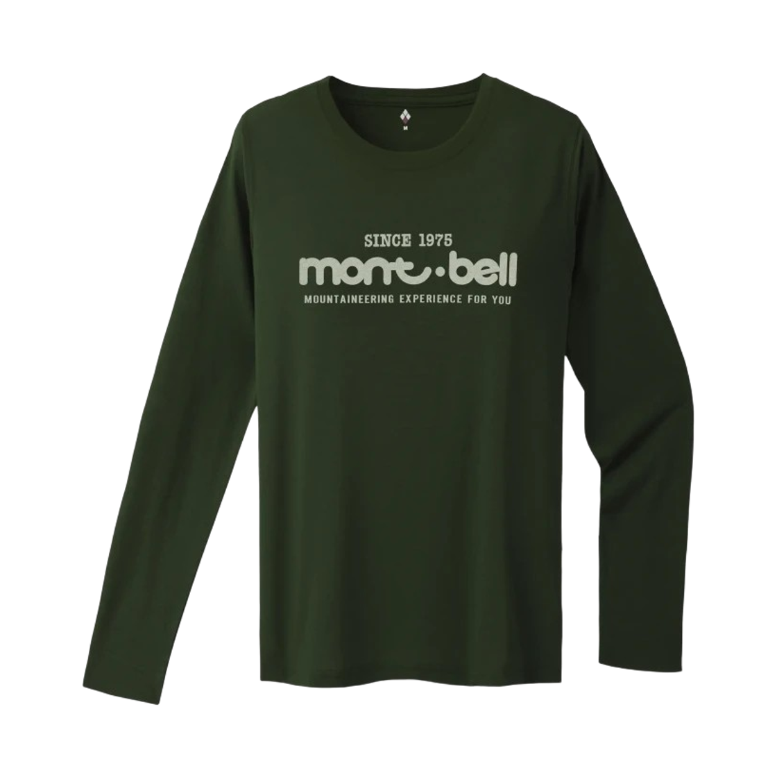 1114017 (W) Montbell Wickron Logo 50th Anniversary Long Sleeve T-Shirt Dark Green