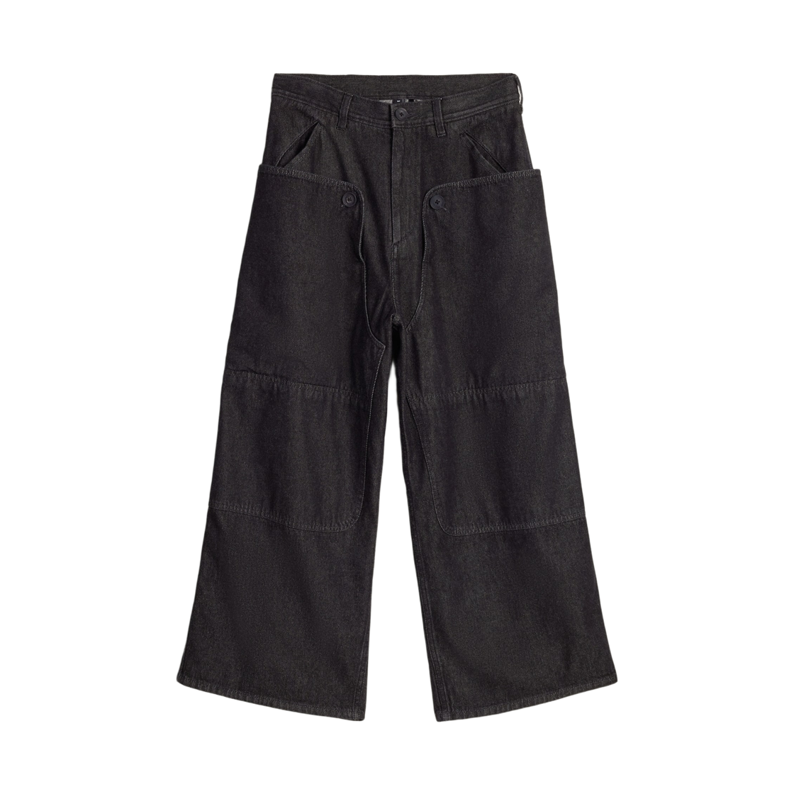 KS1450 (W) Y-3 Denim Straight Leg Pants Black