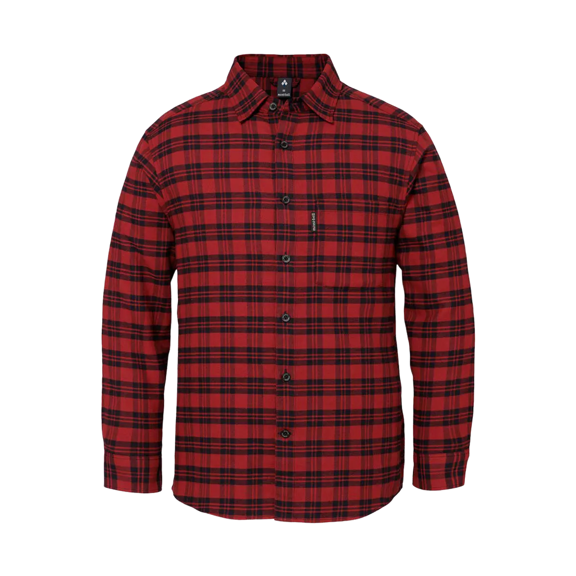 2104778 Montbell Core Spun Flannel Shirt Red