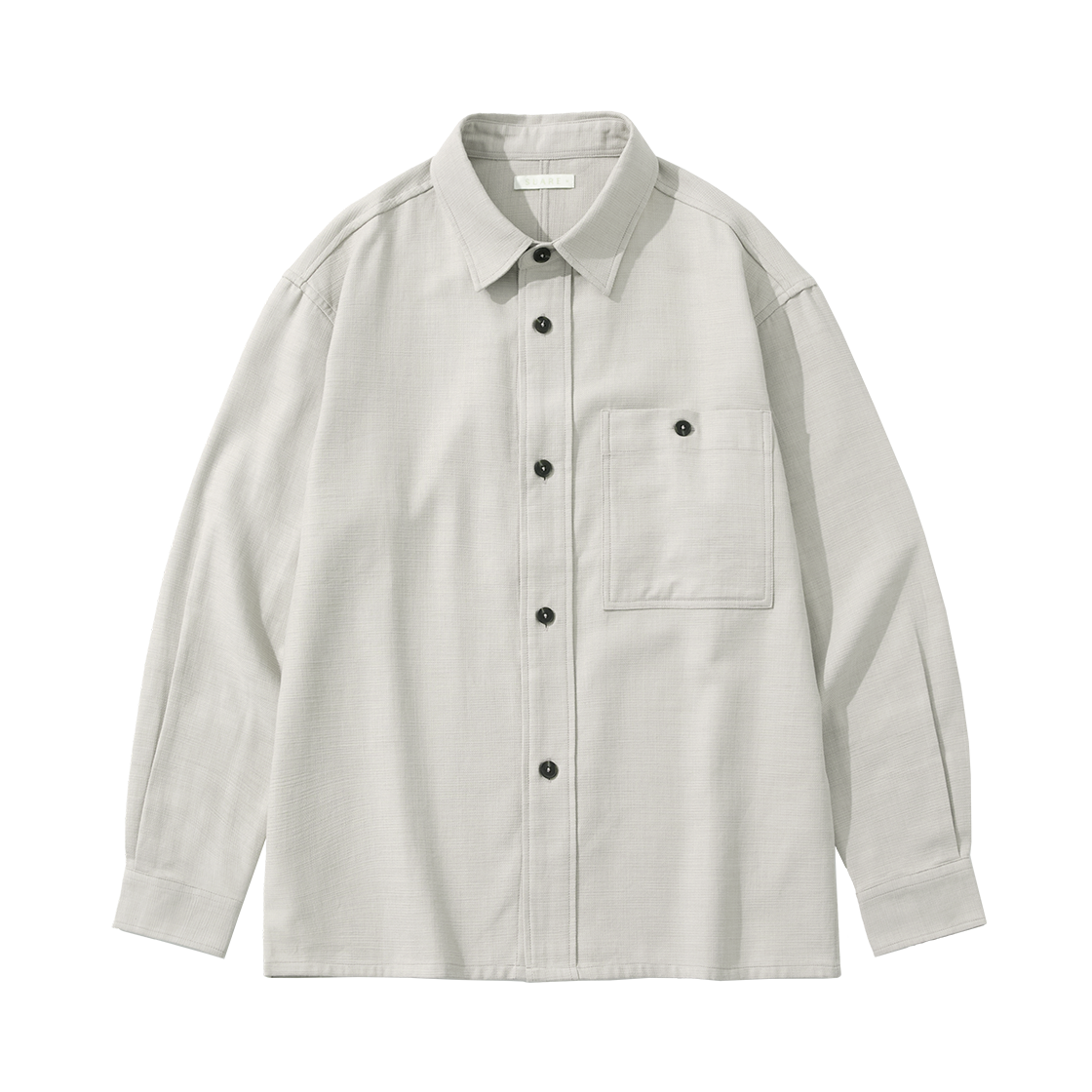 SBF3SH03WLG (W) Natural Texture Oversized Shirt Light Gray