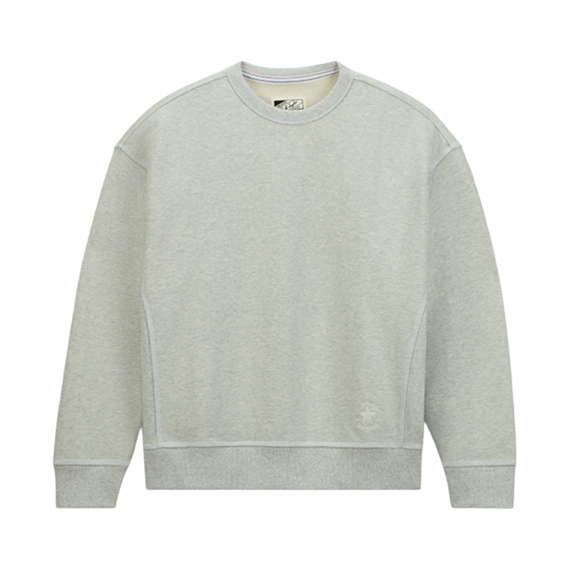 10025916-A01 Converse Gold Standard Crew Sweatshirt Light Grey Heather