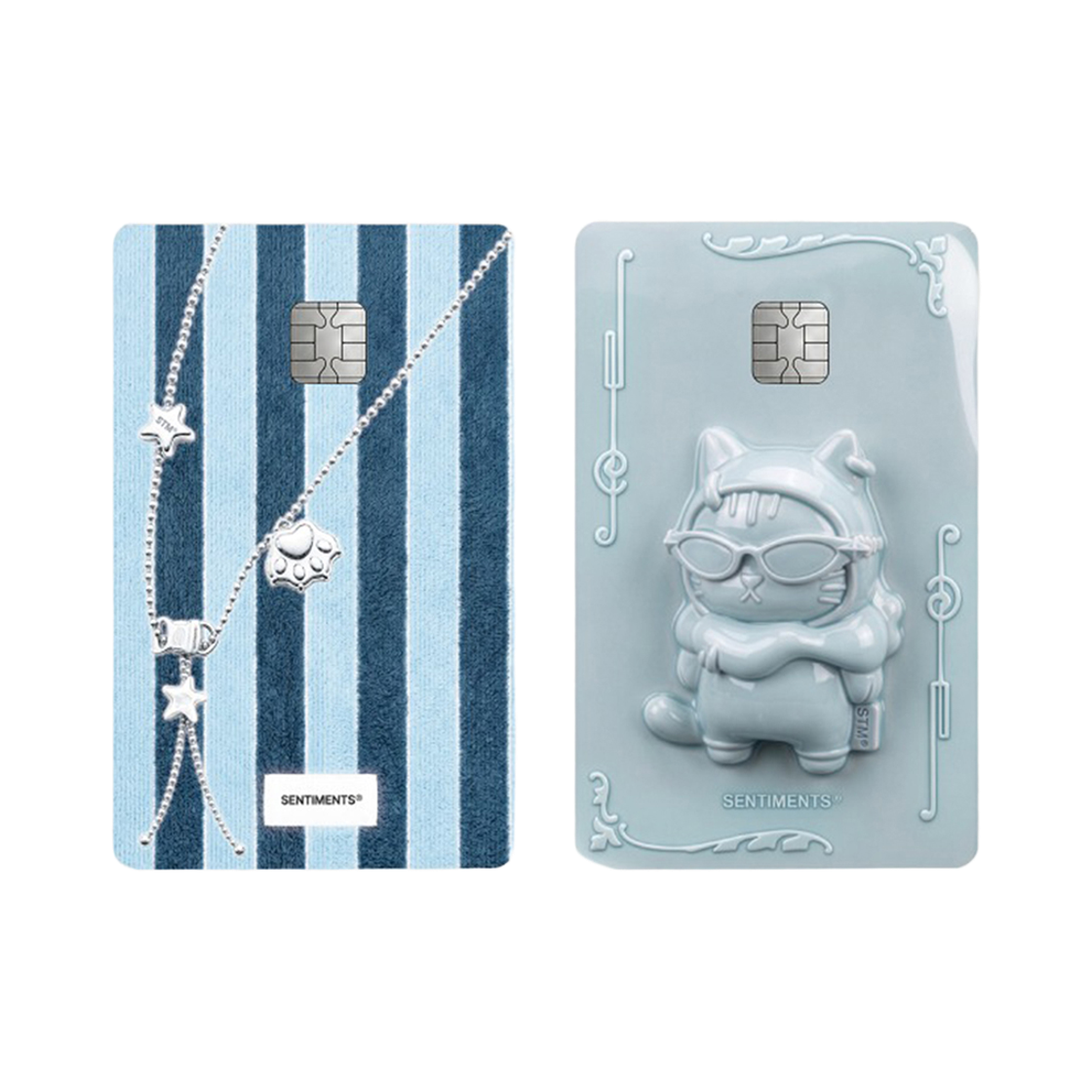 센티멍 넘버 781 카드 스티커 블루+그레이(Sentiments No.781 [Blue, Grey] Card Sticker)