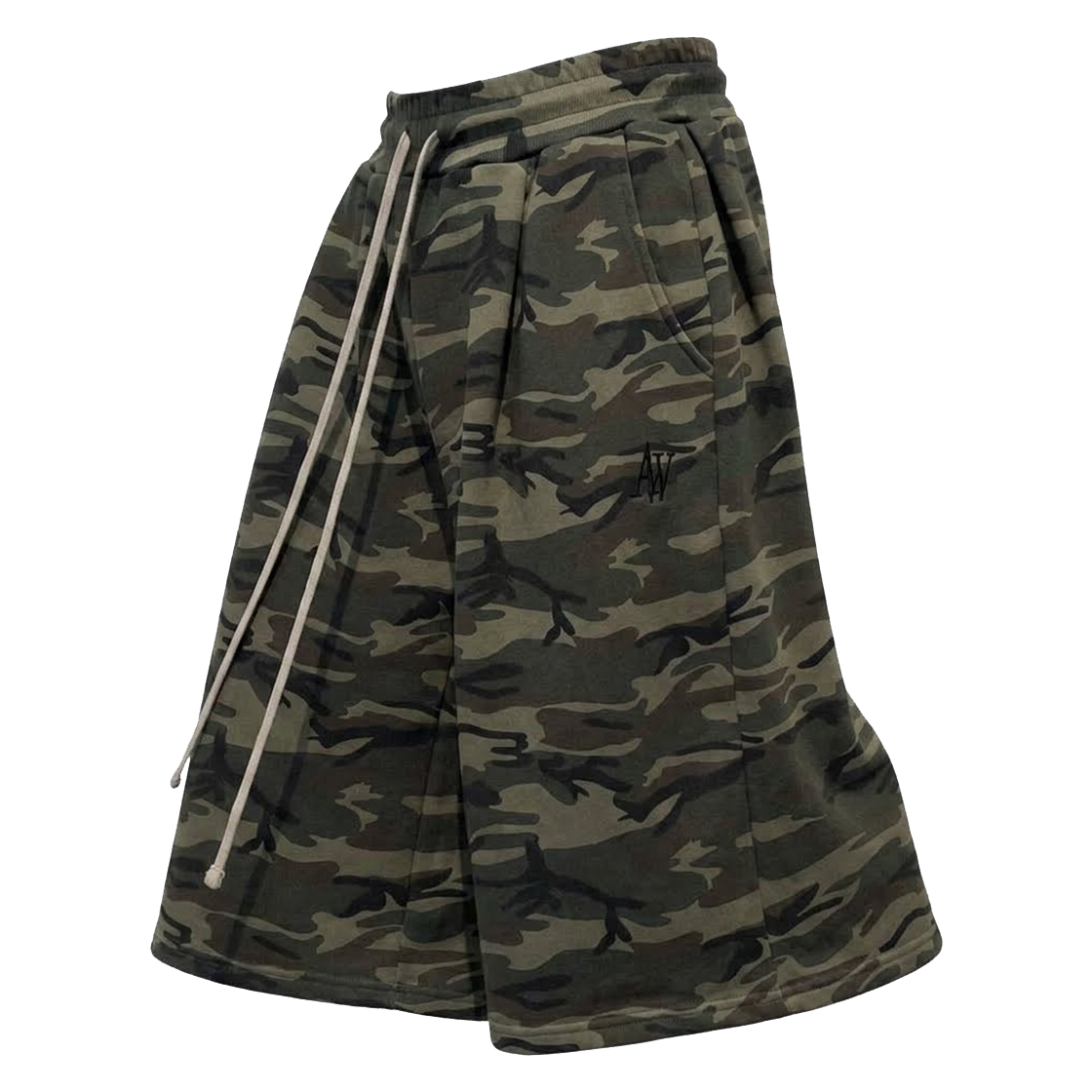 어텐션로우 에디션6. 3턱 벌룬핏 버뮤다 트레이닝 숏팬츠 카모(ATTENTIONROW Edition6. 3 Pleat Balloon Fit Bermuda Training Shorts Camo)