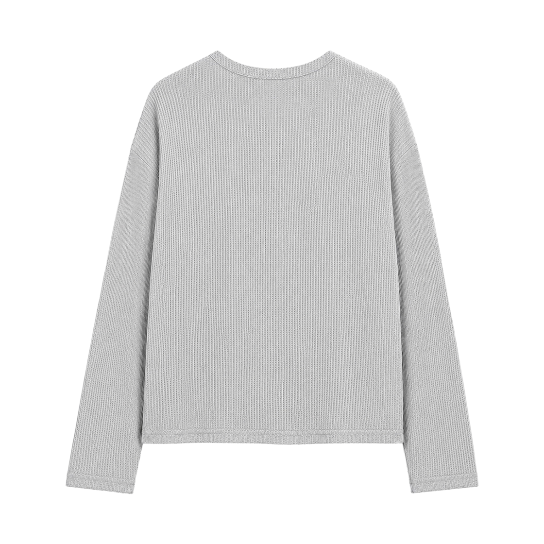 지크립 크루넥 와플 세미 크롭 롱 슬리브 티셔츠 그레이(GCLIP Crewneck Waffle Semi-Crop Long Sleeve T-Shirt Gray) - 3