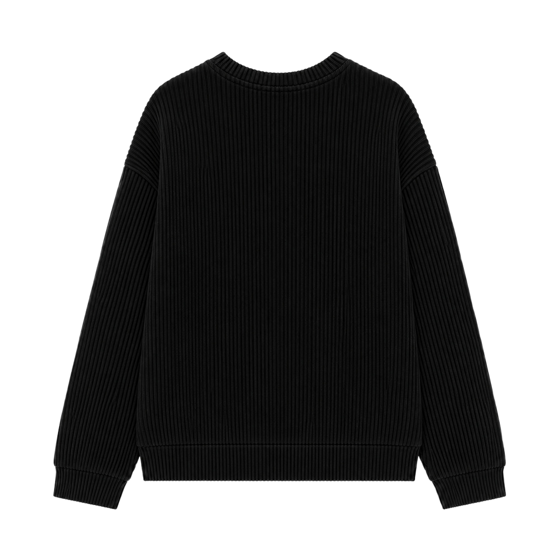 지크립 레귤러 핏 라운드넥 니트 맨투맨 스웨트셔츠  블랙(GCLIP Regular Fit Round Neck Knit Sweatshirt Black) - 3