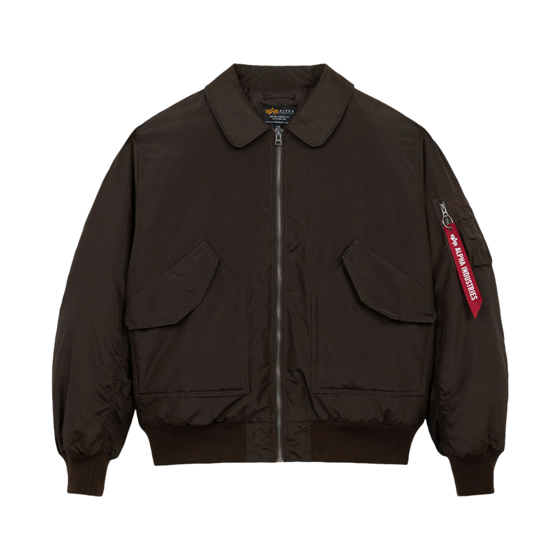 알파 인더스트리 CWU 45/P 릴렉스 핏 플라이트 자켓 옥스포드 히코리(ALPHA INDUSTRIES Cwu 45/P Relaxed Fit Flight Jacket Oxford Hickory)