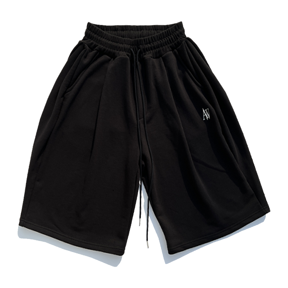 어텐션로우 에디션1. 3턱 벌룬핏 버뮤다 트레이닝 숏팬츠 블랙(ATTENTIONROW Edition1. 3-tuck balloon fit Bermuda training shorts black) - 2