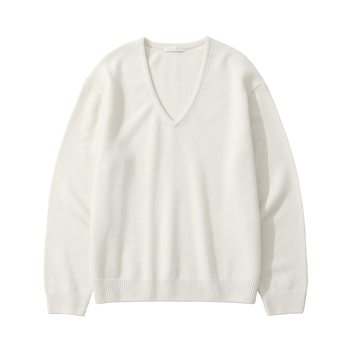 (W)메리노 울 100 브이넥 니트 아이보리((W) Merino Wool 100 V-Neck Knit Ivory)
