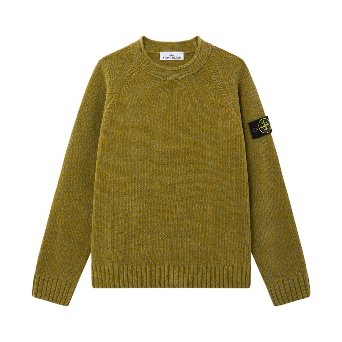 L2S1551000-13S0N16-V0M5R Stone Island 5100013 Mouliné Cotton Chenille Loose-Fit Crewneck Jumper with Raglan Sleeves Cactus Melange - 26FW