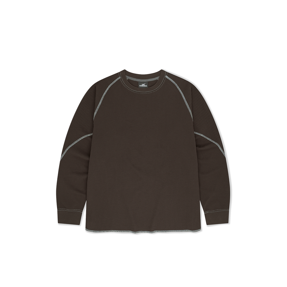 SL263TTSLT03BR [5% 적립] sunlovetour Aero Waffle LS Tee Brown