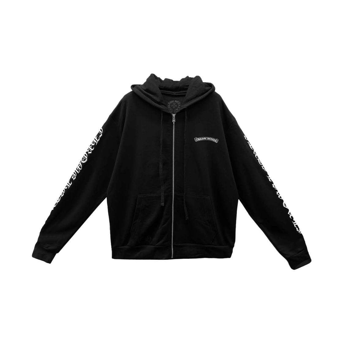 - Chrome Hearts Scroll Logo Fuck You Fleece Zip-Up Hoodie Black