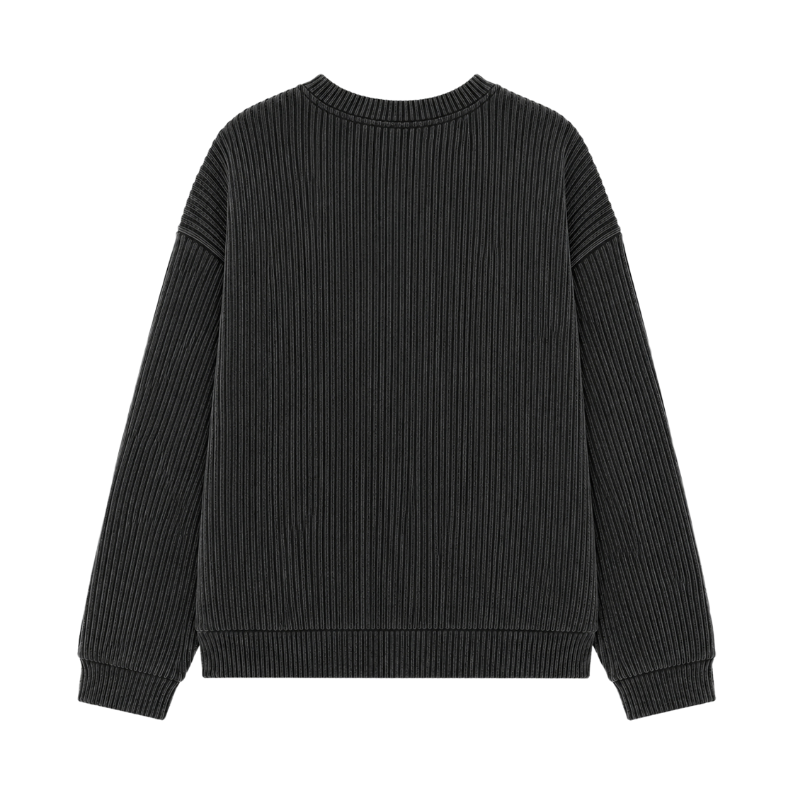 지크립 레귤러 핏 라운드넥 니트 맨투맨 스웨트셔츠  차콜(GCLIP Regular Fit Round Neck Knit Sweatshirt Charcoal) - 3