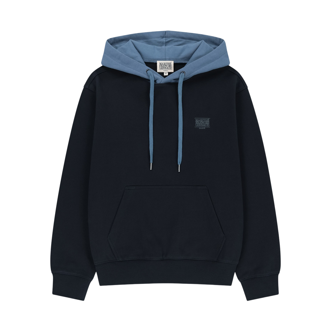 마리떼 프랑소와 저버 스몰 클래식 로고 자수 후드 네이비(Marithe Francois Girbaud Small Classic Logo Embroidery Hoodie Navy) - 1