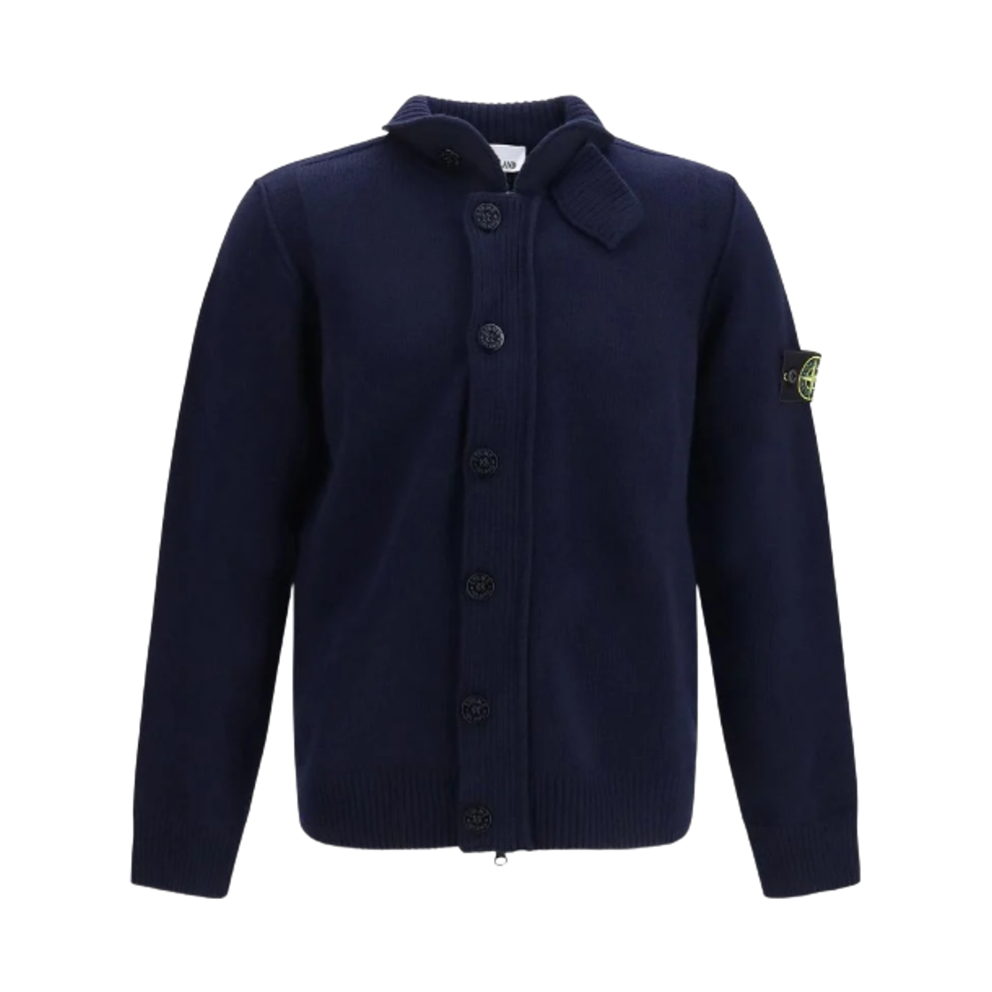 L2S1551000-47S00A3-V0020 Stone Island 5100047 Regular Fit Zip Up Jumper with Button Placket Navy Blue - 26FW