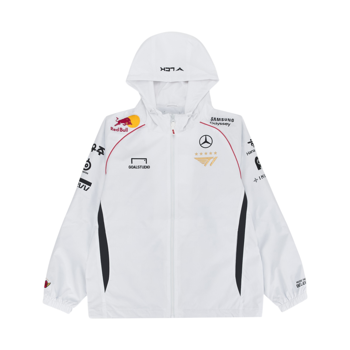 티원 2024 유니폼 월드 챔피언십 자켓 화이트 (마킹 버전)(T1 2024 Uniform World Champions Jacket White (Marking Ver.))